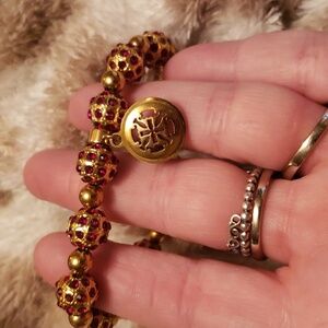 Rustic cuff Jessica red/gold bracelet